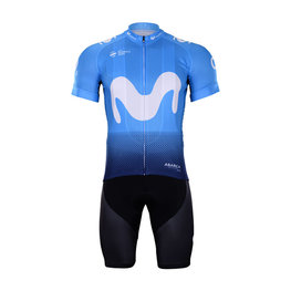 BONAVELO Cyklistický krátký dres a krátké kalhoty - MOVISTAR 2018 - černá/modrá