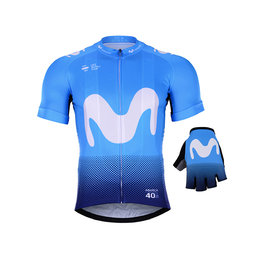 BONAVELO Cyklistický mega set - MOVISTAR 2019 - černá/modrá