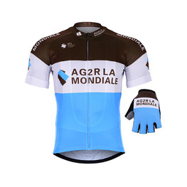 BONAVELO Cyklistický mega set - AG2R 2019 - modrá/hnědá/bílá