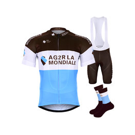 BONAVELO Cyklistický mega set - AG2R 2019 - bílá/hnědá/modrá