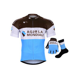 BONAVELO Cyklistický mega set - AG2R 2019 - bílá/hnědá/modrá
