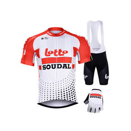 BONAVELO Cyklistický mega set - LOTTO SOUDAL 2019 - černá/červená/bílá