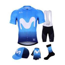 BONAVELO Cyklistický mega set - MOVISTAR 2019 - modrá/černá