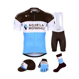 BONAVELO Cyklistický mega set - AG2R 2019 - hnědá/bílá/modrá