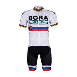 BONAVELO Cyklistický krátký dres a krátké kalhoty - BORA UCI 2019 KIDS - černá/bílá