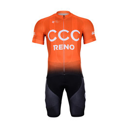 BONAVELO Cyklistický krátký dres a krátké kalhoty - CCC 2019 KIDS - černá/oranžová