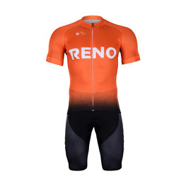 BONAVELO Cyklistický krátký dres a krátké kalhoty - CCC RENO 2019 KIDS - oranžová/černá