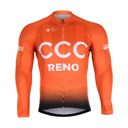 BONAVELO Cyklistický dres s dlouhým rukávem letní - CCC 2019 SUMMER - oranžová