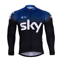 BONAVELO Cyklistický dres s dlouhým rukávem letní - SKY 2019 SUMMER - modrá/černá