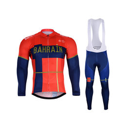 BONAVELO Cyklistický dlouhý dres a kalhoty - B. MERIDA 2019 SMR - modrá/červená