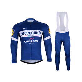 BONAVELO Cyklistický dlouhý dres a kalhoty - QUICKSTEP 2019 SMR - modrá