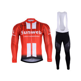 BONAVELO Cyklistický dlouhý dres a kalhoty - SUNWEB 2019 SUMMER - černá/červená