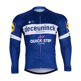 BONAVELO Cyklistický dres s dlouhým rukávem zimní - QUICKSTEP 2019 WNT - modrá