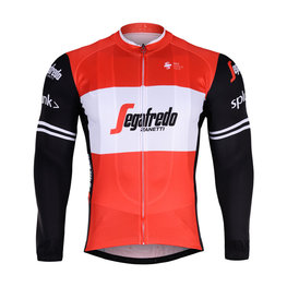 BONAVELO Cyklistický dres s dlouhým rukávem zimní - TREK 2019 WINTER - černá/červená/bílá