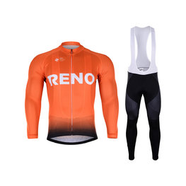 BONAVELO Cyklistický zimní dres a kalhoty - CCC RENO 2019 WINTER - černá/oranžová