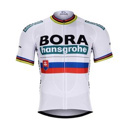 BONAVELO Cyklistický dres s krátkým rukávem - BORA UCI 2019 - bílá