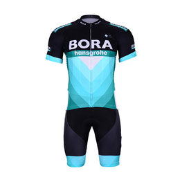 BONAVELO Cyklistický krátký dres a krátké kalhoty - BORA 2019 - bílá/černá/zelená