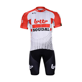 BONAVELO Cyklistický krátký dres a krátké kalhoty - LOTTO SOUDAL 2019 - bílá/černá/červená