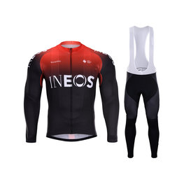 BONAVELO Cyklistický zimní dres a kalhoty - INEOS 2020 WINTER - červená/černá