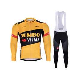 BONAVELO Cyklistický zimní dres a kalhoty - JUMBO-VISMA 2020 WNT - černá/žlutá