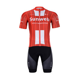 BONAVELO Cyklistický krátký dres a krátké kalhoty - SUNWEB 2020 - černá/červená