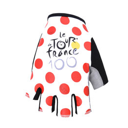 BONAVELO Cyklistické rukavice krátkoprsté - TOUR DE FRANCE - červená/bílá