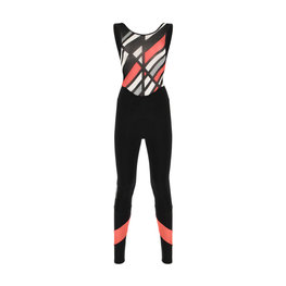 SANTINI Cyklistické kalhoty dlouhé s laclem - CORAL RAGGIO LADY - černá/růžová