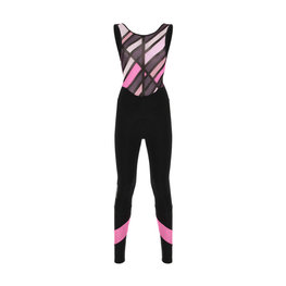 SANTINI Cyklistické kalhoty dlouhé s laclem - CORAL RAGGIO LADY - černá/růžová