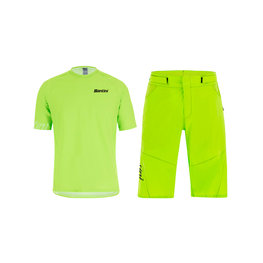 SANTINI Cyklistický MTB dres a kalhoty - SASSO MTB - zelená