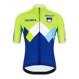 SANTINI Cyklistický dres s krátkým rukávem - TEAM SLOVENIA 2020 - modrá/zelená