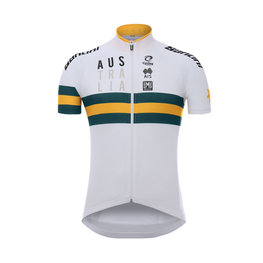 SANTINI Cyklistický dres s krátkým rukávem - AUSTRALIA 2019 - bílá/zelená/žlutá