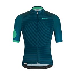 SANTINI Cyklistický dres s krátkým rukávem - KARMA MILLE - modrá/zelená