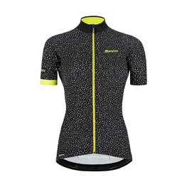 SANTINI Cyklistický dres s krátkým rukávem - GIADA HIP LADY - žlutá/černá
