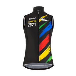 SANTINI Cyklistická vesta - UCI WC FLANDERS 2021 - duhová/černá