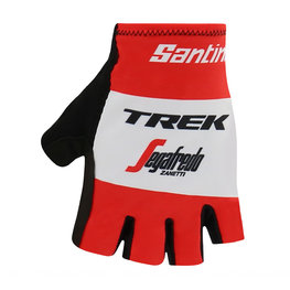SANTINI Cyklistické rukavice krátkoprsté - TREK 2019 RACE - červená/bílá/černá