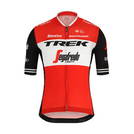 SANTINI Cyklistický dres s krátkým rukávem - TREK 2019 SLEEK99 - bílá/černá/červená