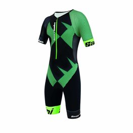 SANTINI Cyklistický overal - X IRONMAN CUPIO - černá/zelená