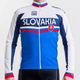 SANTINI Cyklistický dres s dlouhým rukávem letní - TEAM SLOVAKIA '17 LS - červená/modrá/bílá