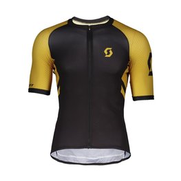 SCOTT Cyklistický dres s krátkým rukávem - RC PREMIUM CLIMBER - černá/žlutá