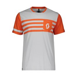 SCOTT Cyklistické triko s krátkým rukávem - TRAIL FLOW DRI - oranžová/šedá