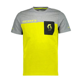 SCOTT Cyklistické triko s krátkým rukávem - FACTORY TEAM - žlutá/šedá/černá
