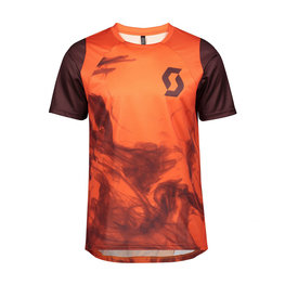 SCOTT Cyklistický dres s krátkým rukávem - TRAIL VERTIC - bordó/červená