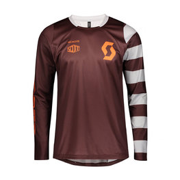 SCOTT Cyklistický dres s dlouhým rukávem letní - TRAIL VERTIC SUMMER - bordó/červená