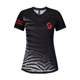 SCOTT Cyklistický dres s krátkým rukávem - TRAIL VERTIC LADY - černá/růžová