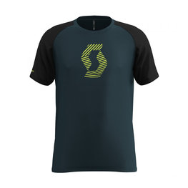 SCOTT Cyklistické triko s krátkým rukávem - 10 ICON RAGLAN - černá/modrá