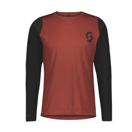 SCOTT Cyklistický dres s dlouhým rukávem letní - TRAIL PROGRESSIVE - červená/černá