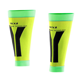 SIX2 Cyklistické návleky po kolena - CALF - žlutá/zelená