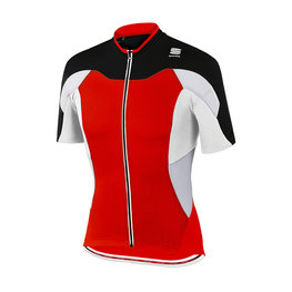 SPORTFUL Cyklistický dres s krátkým rukávem - CRANK - červená/bílá/černá
