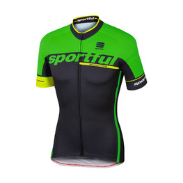 SPORTFUL Cyklistický dres s krátkým rukávem - SC TEAM - černá/zelená