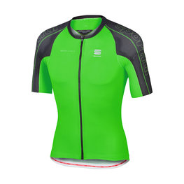 SPORTFUL Cyklistický dres s krátkým rukávem - BODYFIT SPEEDSKIN - zelená/černá